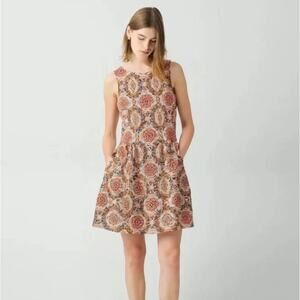 Women's Julian Taylor Sleeveless Sundress Multicolor Medallion Print Size 14